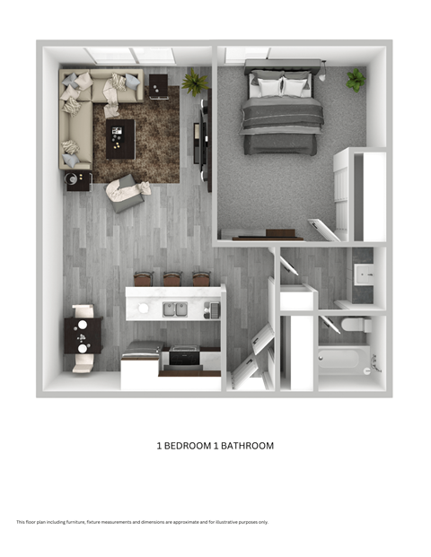 Tierra Del Sol 1 Bedroom 1 Bathroom floorplan